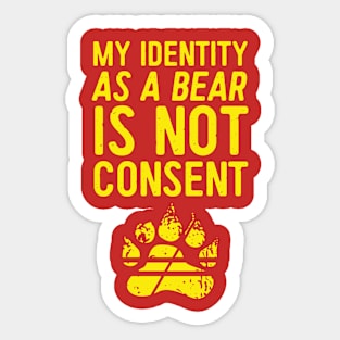 Bears Need Consent - Yellow Sticker